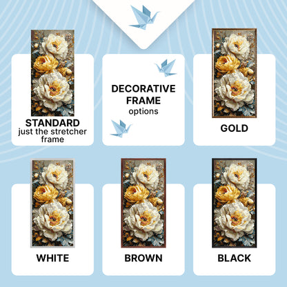 Számfestés kereten 40×80 cm – Virágbirodalom fémes festékekkel – Virágok – LW 5192