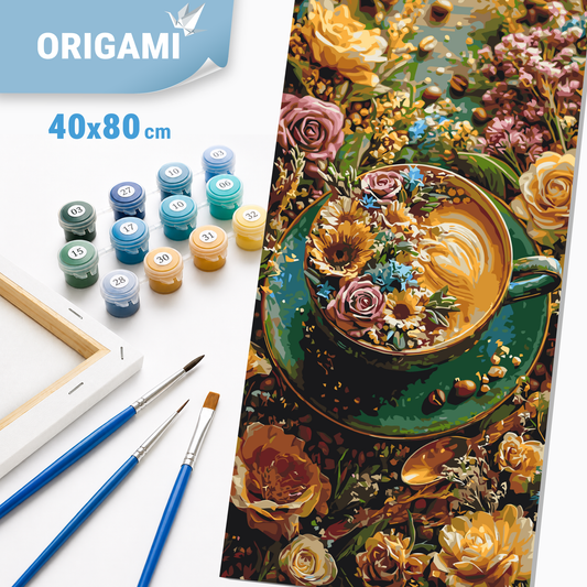 Számfestés kereten 40×80 cm cm – Virágok és kávé. Virágok LW 5203