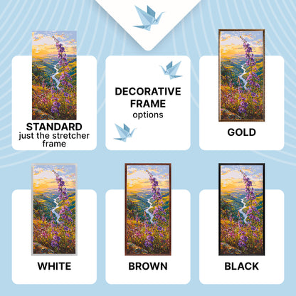 Számfestés kereten 40×80 cm – Levendulás út – Tájkép/Virágok – LW 5214