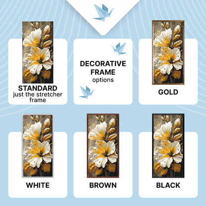 Számfestés kereten 40×80 cm – Luxus íriszek fémes festékekkel – Virágok – LW 5216