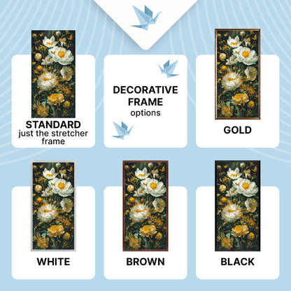 Számfestés kereten 40×80 cm – Bazsarózsák fémes festékekkel – Virágok – LW 5232