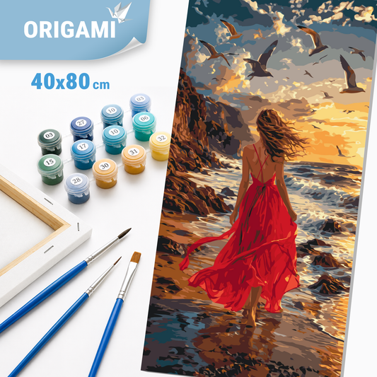Számfestés kereten 40×80 cm cm – Szemben a horizonttal. Tájkép/Emberek LW 5241