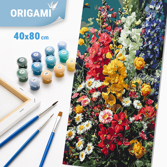 Számfestés kereten 40×80 cm cm – Napfény szimfónia. Virágok LW 5245