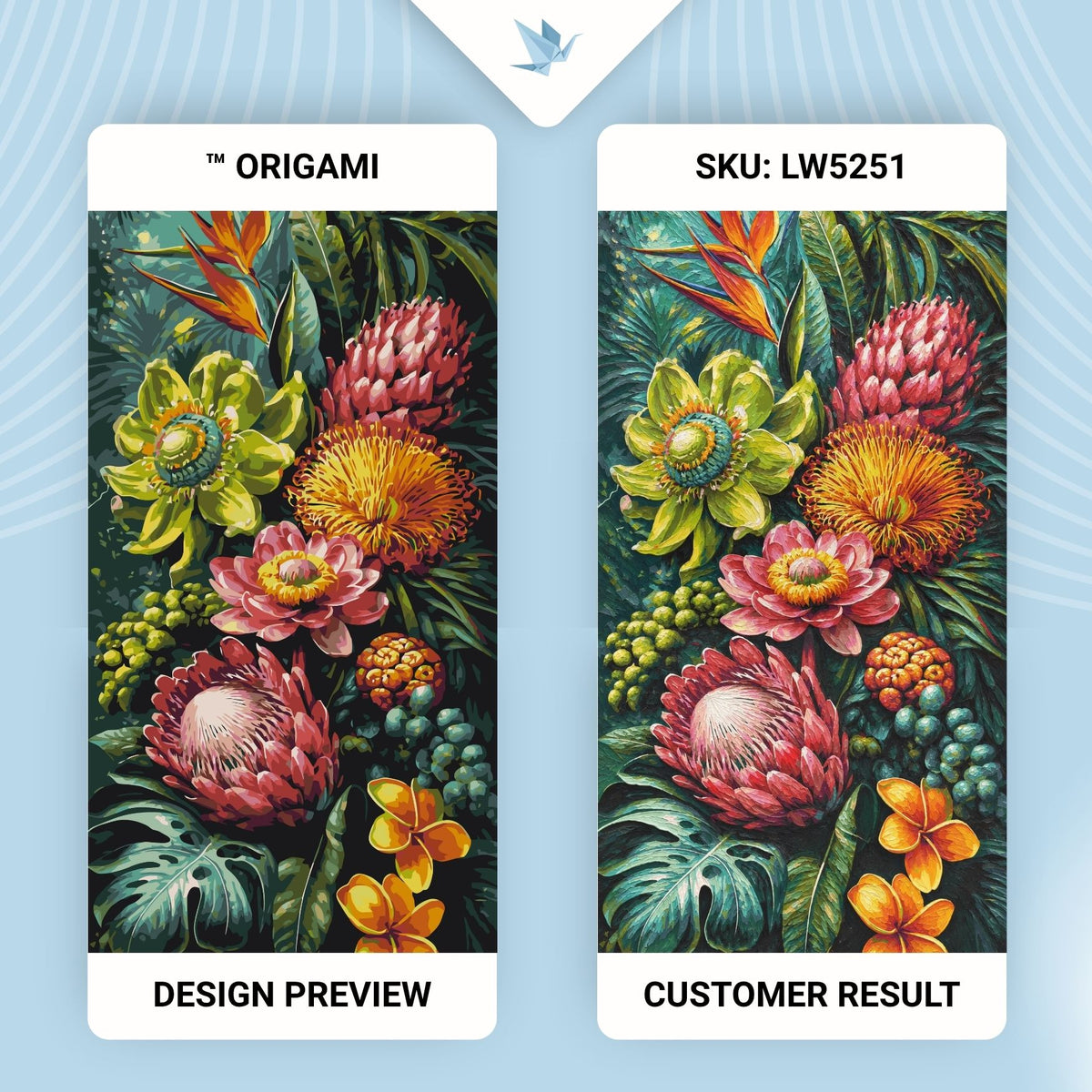 Számfestés kereten 40×80 cm – Trópusi szimfónia – Virágok – LW 5251