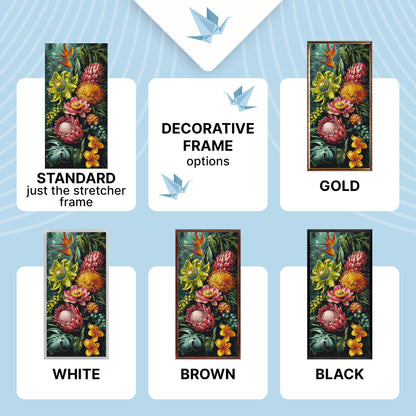 Számfestés kereten 40×80 cm – Trópusi szimfónia – Virágok – LW 5251