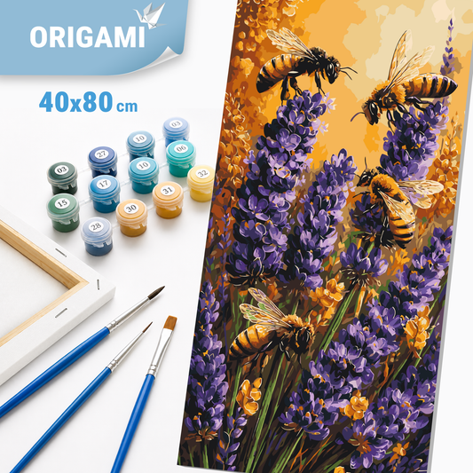 Számfestés kereten 40×80 cm cm – Méhek a levendulában. Virágok/Tájkép LW 5256