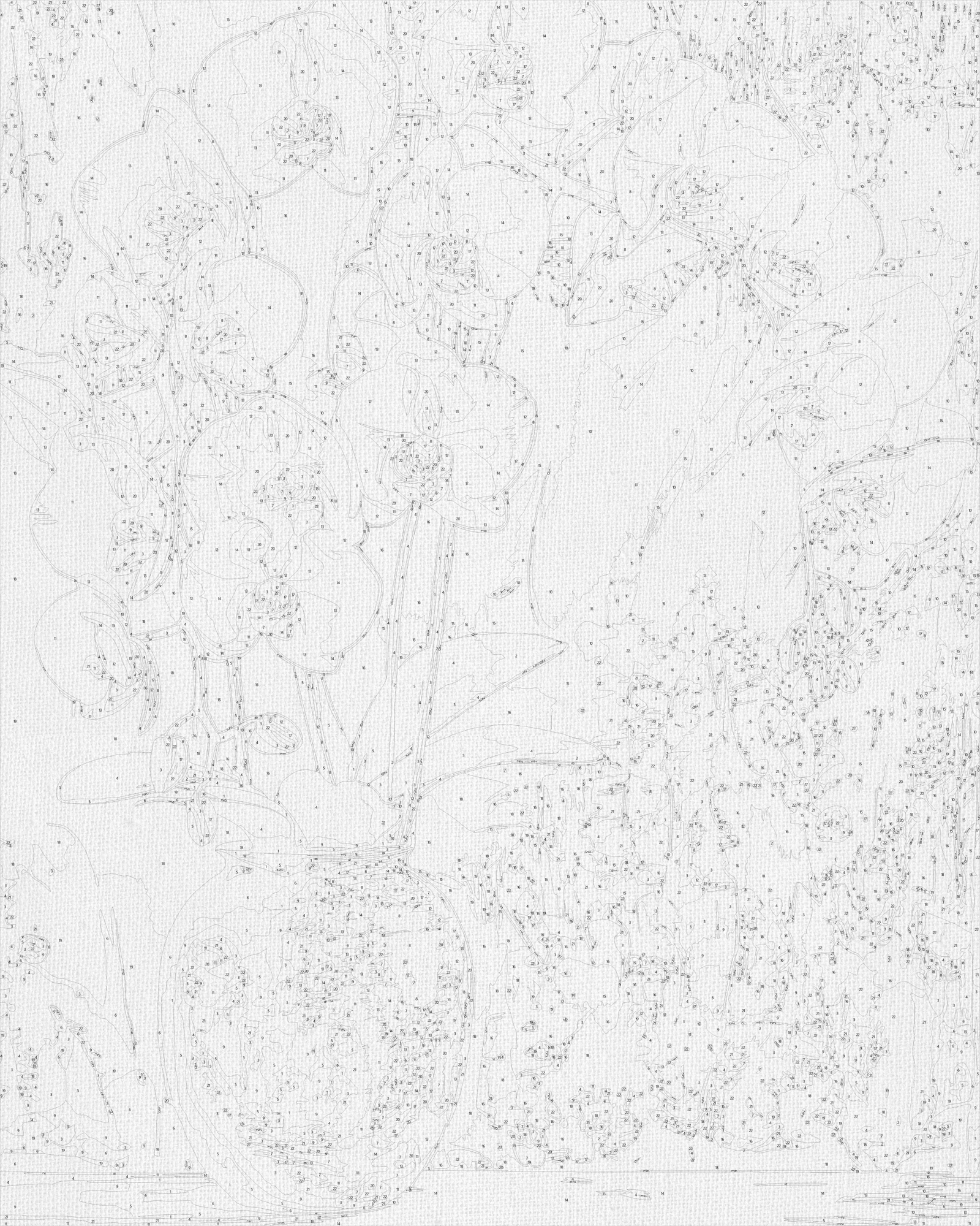 Számfestés kereten 40×50 cm Fehér orchidea. Virágok. Fémes színekkel LW 8100