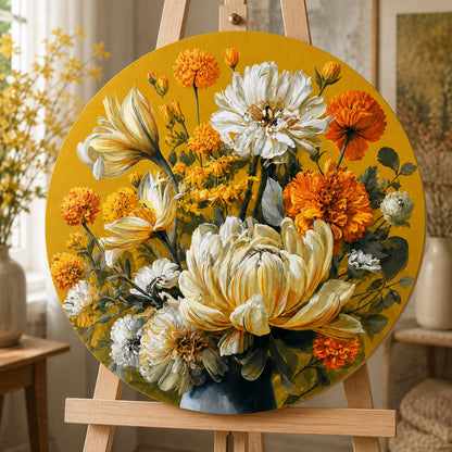 Okrúhle maľovanie podľa čísel Ø45 cm Kvety. Slnečná kytica OR 2006