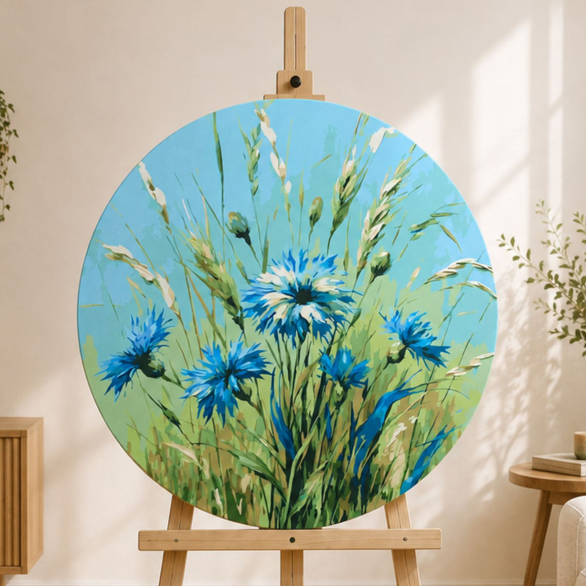 Kerek számfestés Ø40 cm – Mezei búzavirágok – Virágok – OR 2047