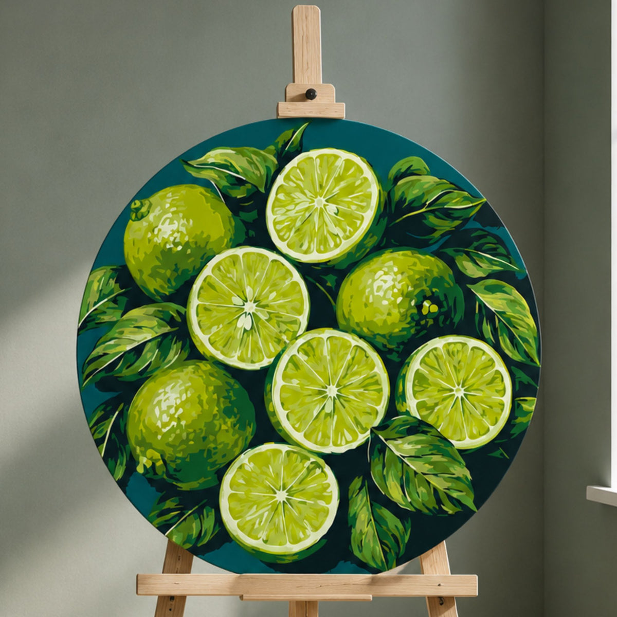 Kerek számfestés Ø35 cm – Lédús lime – Csendélet – OR 2054