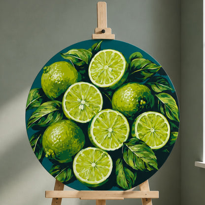 Kerek számfestés Ø35 cm – Lédús lime – Csendélet – OR 2054