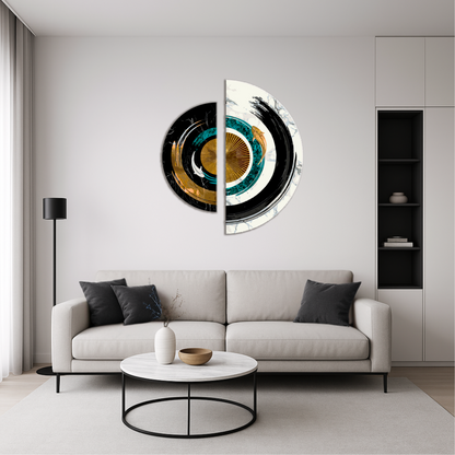 Számfestés kereten 70×70 cm Ellentétek egyensúlya fémes színekkel (félkörök) OSR 1001