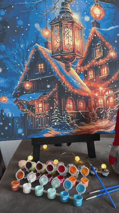 Számfestés kereten 40×50 cm karácsonyi – Újévi hangulat LW 3416