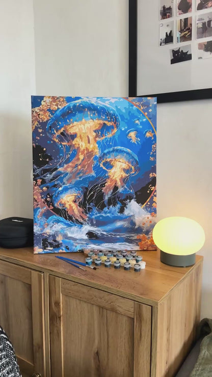 Számfestés kereten 40×50 cm Medúzák fémes színekkel LW 2173-01
