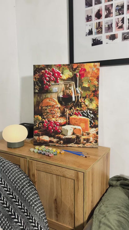 Számfestés kereten 40×50 cm Csendélet – bor, sajt és szőlő LW 3059-01