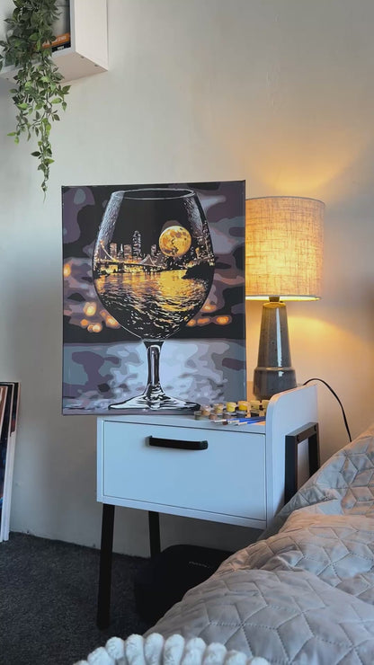 Számfestés kereten 40×50 cm. Az inspiráció pohara fémes színekkel LW 3500