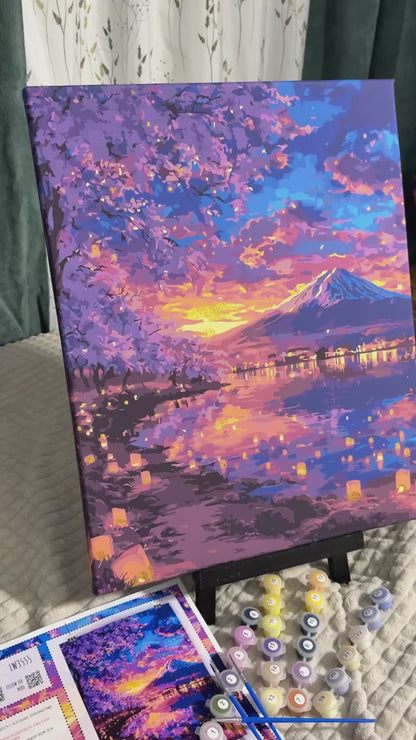 Számfestés kereten 40×50 cm Tájkép fémes színekkel LW 3555